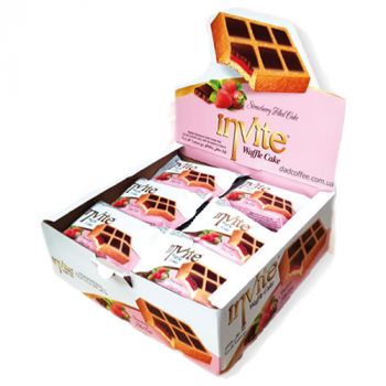 INVITE WAFFLE CAKE STRAWBERRY CJA* 6DSP*24BOL (50GR)